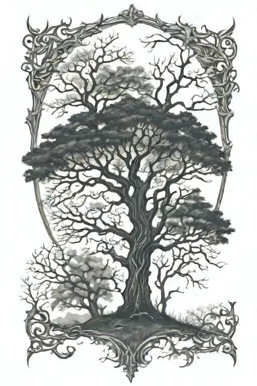 twilight movie gothic trees tattoo design idea