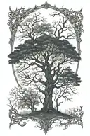 twilight movie gothic trees tattoo design idea