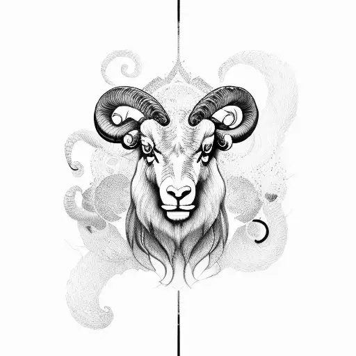 ram sleeve tattoo design idea
