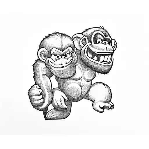 donkey kong tattoo design idea