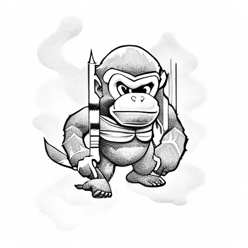 donkey kong tattoo design idea