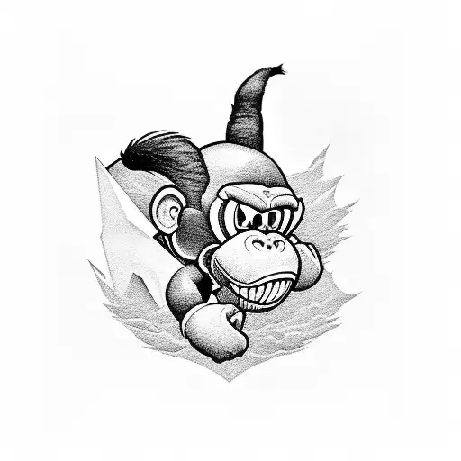 donkey kong tattoo design idea