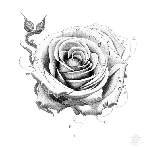 roses and snakes tattoo design idea