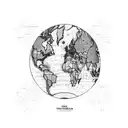 A map of the world with dotted lines connecting different countries, showcasing the missionary's desire to reach every corner of the globe. tattoo design idea