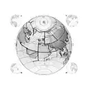 A map of the world with dotted lines connecting different countries, showcasing the missionary's desire to reach every corner of the globe. tattoo design idea