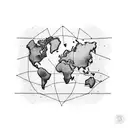 A map of the world with dotted lines connecting different countries, showcasing the missionary's desire to reach every corner of the globe. tattoo design idea