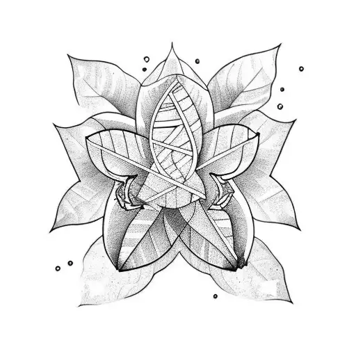 green tea leaf tattoo design idea