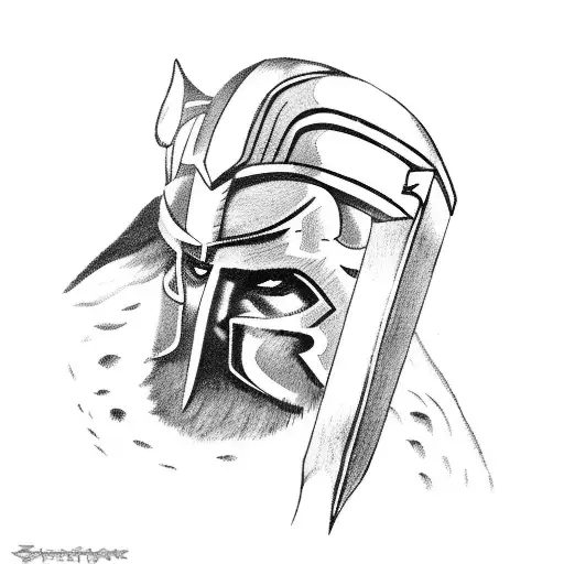 Spartan against zeus with lightning  tattoo design idea