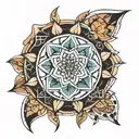 A geometric mandala tattoo design idea