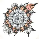 A geometric mandala tattoo design idea