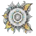 A geometric mandala tattoo design idea