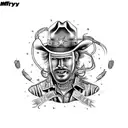 plate of spaghetti with cowboy hat tattoo design idea