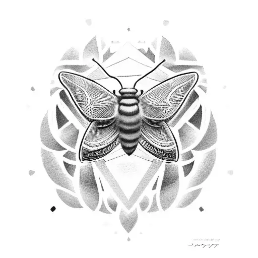 A moth with the words 'Y2K' incorporated into its wings tattoo design idea