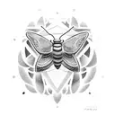 A moth with the words 'Y2K' incorporated into its wings tattoo design idea
