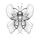 A moth with the words 'Y2K' incorporated into its wings tattoo design idea