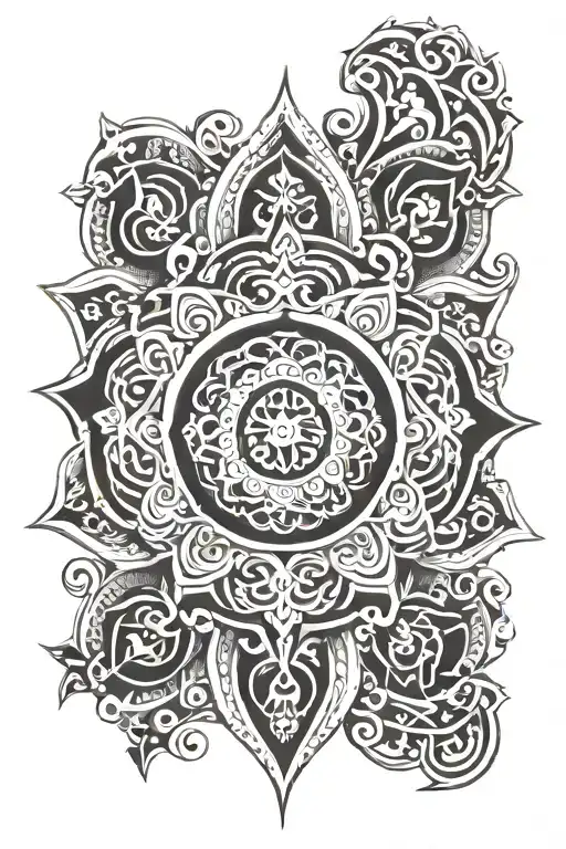 mandala design incorporating Celtic, Italian, Persian & Scandinavian patterns. The design will also have a mandala borde tattoo design idea
