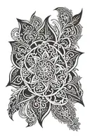 mandala design incorporating Celtic, Italian, Persian & Scandinavian patterns. The design will also have a mandala borde tattoo design idea