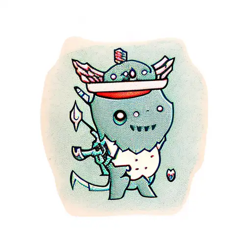 peppermint butler sitting on the iron throne made of fin's the human swords tattoo design idea