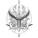 Poseidon's Trident combined with Excalibur tattoo design idea