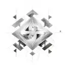 A group of people hugging, forming the shape of a wifi signal tattoo design idea