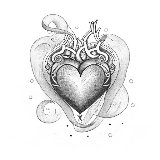 Heart with letter DIYA tattoo design idea