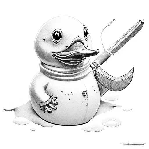 rubber duck ninja tattoo design idea