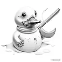 rubber duck ninja tattoo design idea