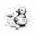 rubber duck ninja tattoo design idea