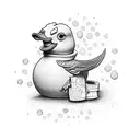 rubber duck ninja tattoo design idea