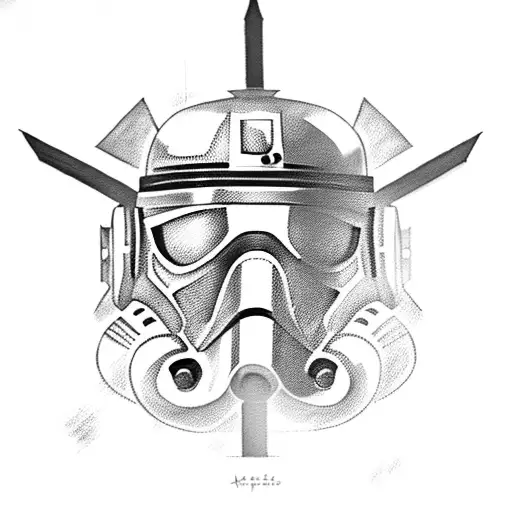 Star Wars armor knight sword tattoo design idea