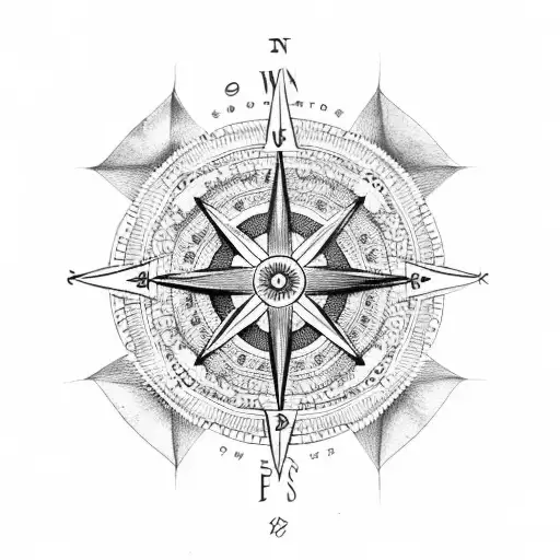 monkey compass rose  tattoo design idea