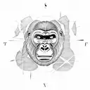 gorilla plane compass rose tattoo design idea