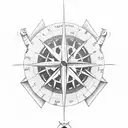 gorilla plane compass rose tattoo design idea