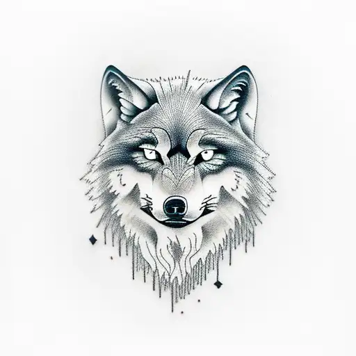 watch with moon phases and wolf tattoo design idea