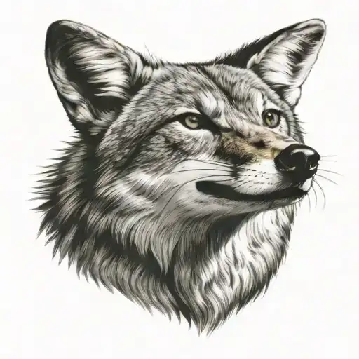 coyote head tattoo design idea