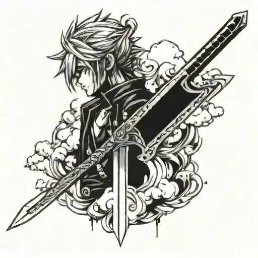 Buster Sword Cloud Strife tattoo design idea
