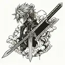 Buster Sword Cloud Strife tattoo design idea