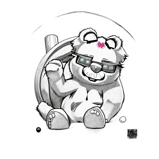 roronoa zoro mixed with care bear  tattoo design idea