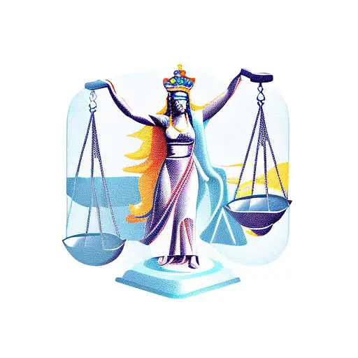 Lady Justice and a Libra scale tattoo design idea