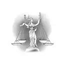 Lady Justice and a Libra scale tattoo design idea