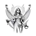 Lady Justice and a Libra scale tattoo design idea