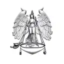 Lady Justice and a Libra scale tattoo design idea