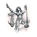 Lady Justice and a Libra scale tattoo design idea