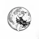 dracula castle over the full moon with bats tattoo design idea