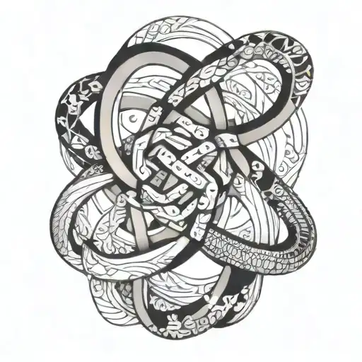 infinity symbol intertwined tattoo design idea