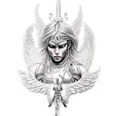 warrior angel  tattoo design idea