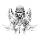 warrior angel  tattoo design idea
