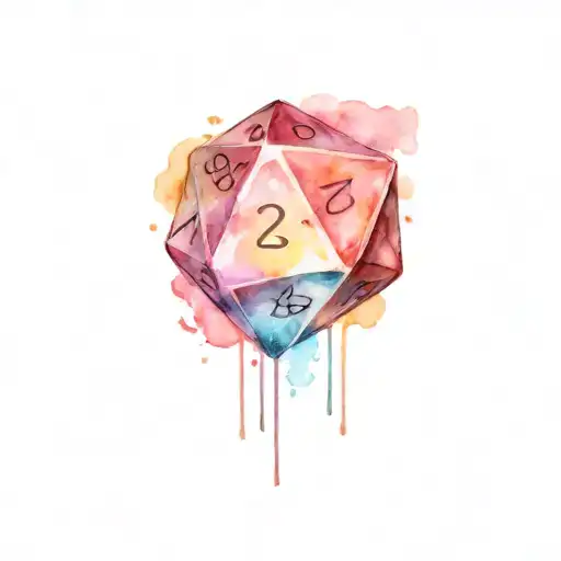 d20 dice tattoo design idea