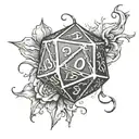 d20 dice tattoo design idea