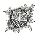 d20 dice tattoo design idea
